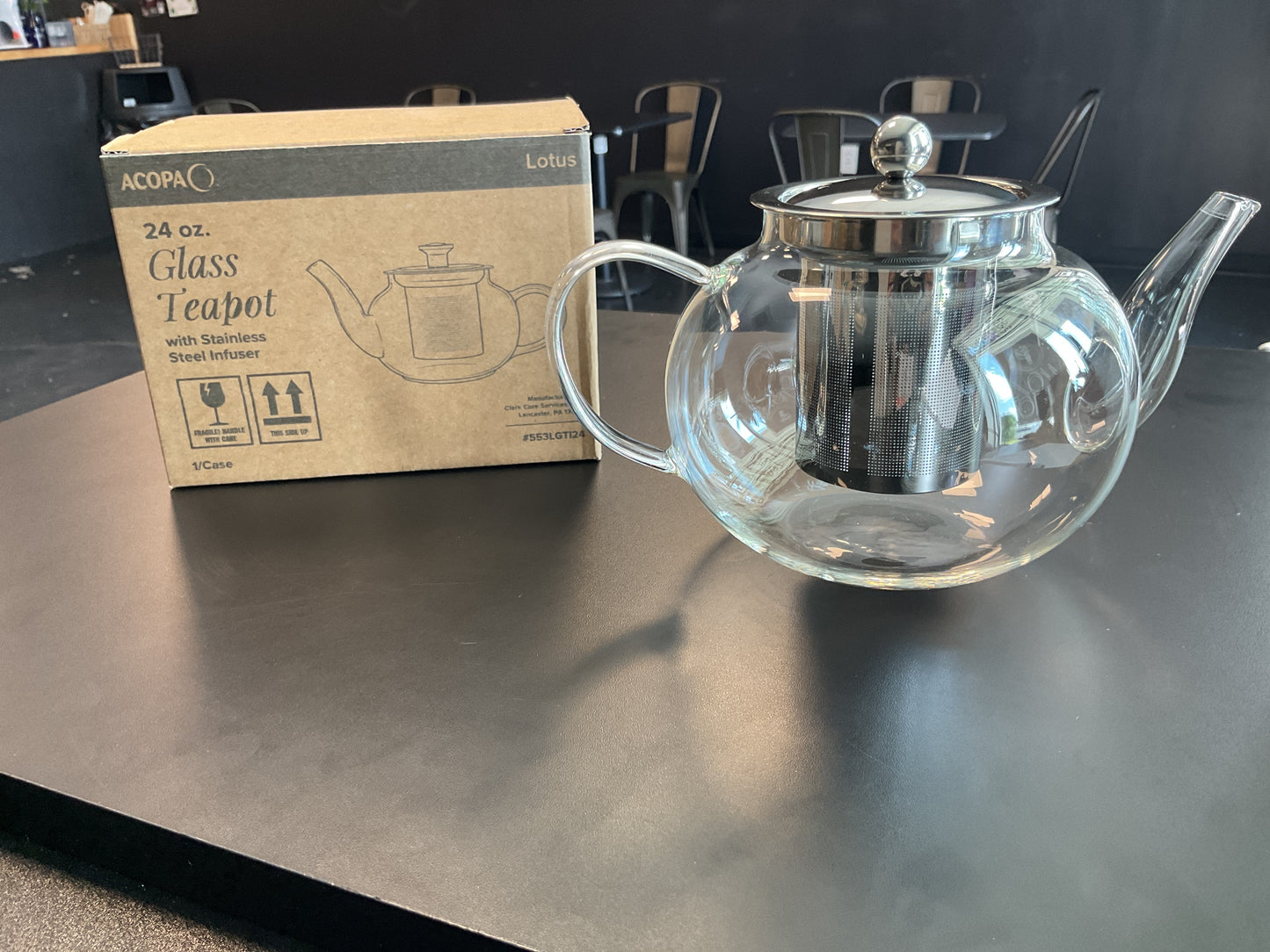 Glass & Stainless Steel Teapot